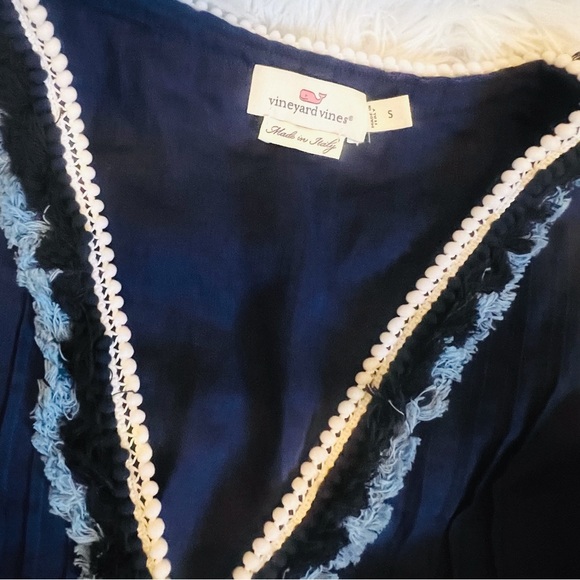 VINEYARD VINES Navy Blue Linen Harbor Dress - Picture 4 of 6